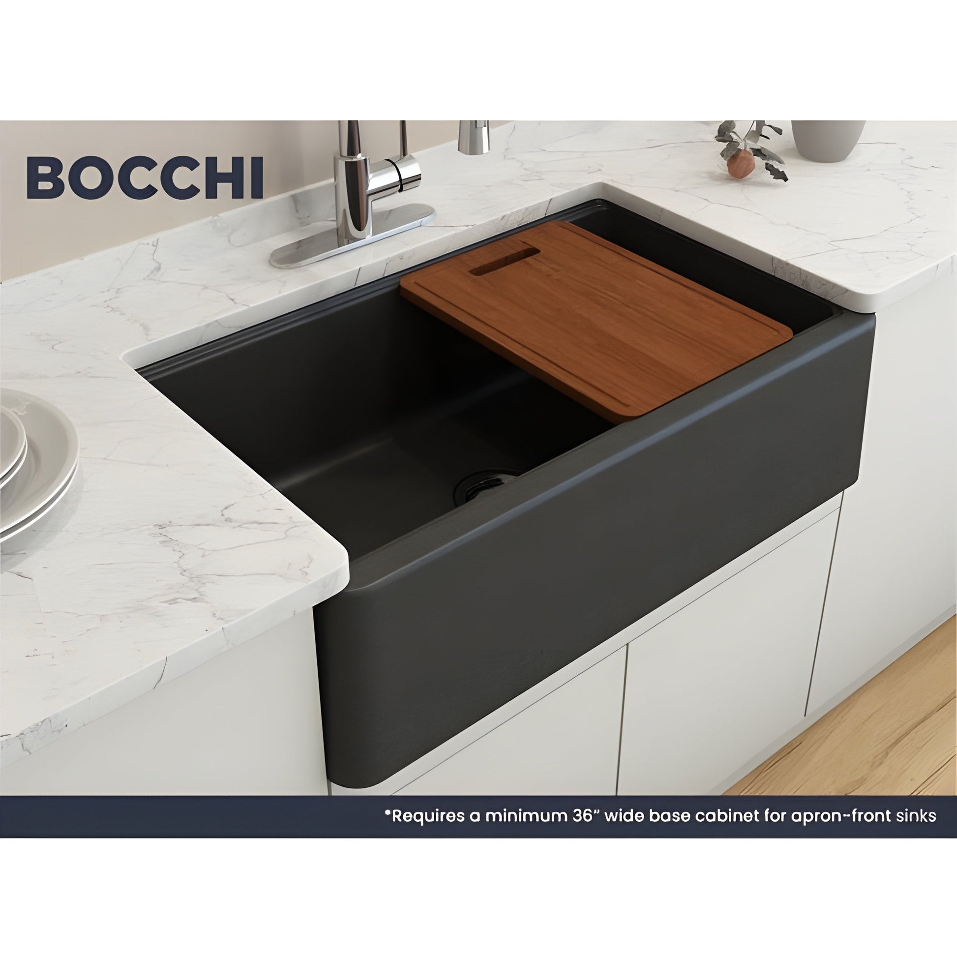 Bocchi Contempo 30" Single Bowl Apron Front with Step Rim. Available in 9 Colors! - 1344-005-0120