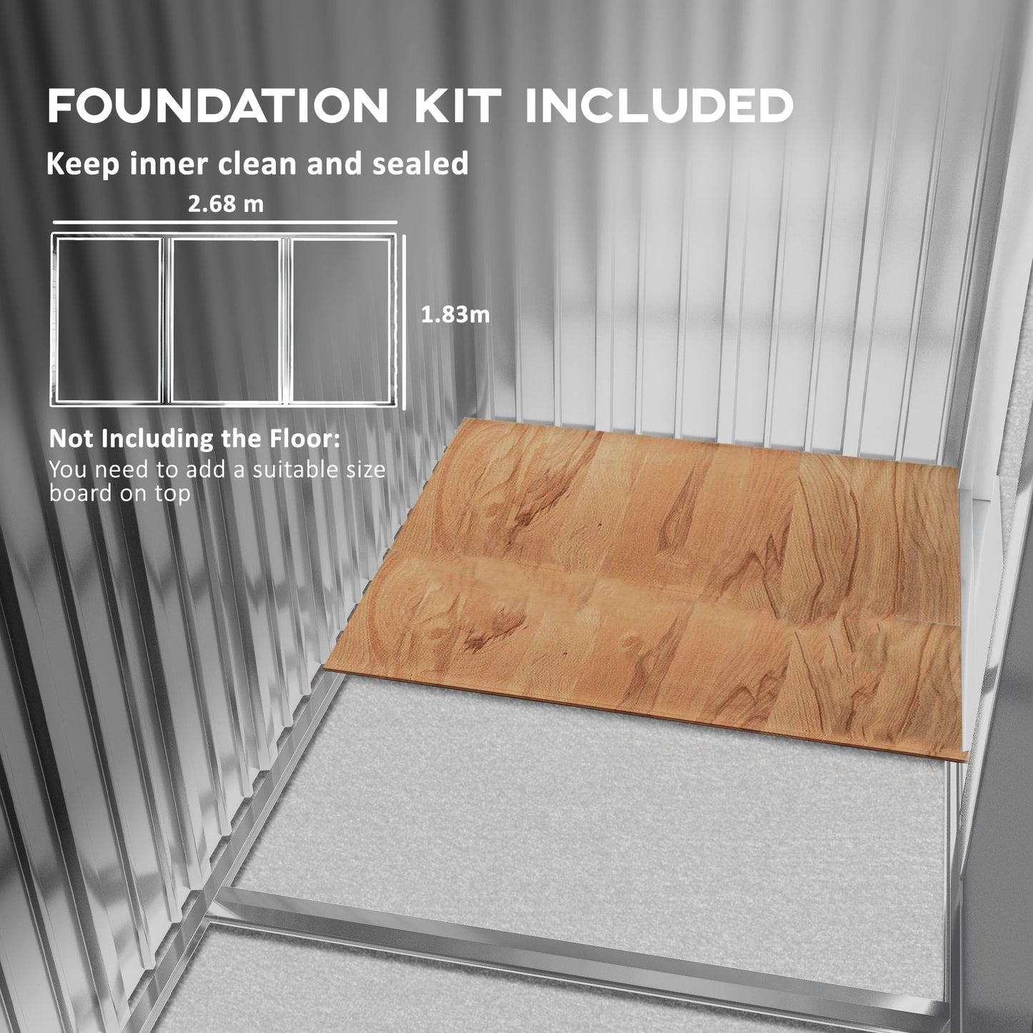 EverBase 9' x 6' Outdoor Storage Shed with Foundation Kit, Double Lockable Door & Air Vents, Light Brown