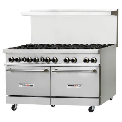 Inferno Blaze IB-GR-60 60” wide, 10 Burner Range, 2 Ovens - IB-GR-60