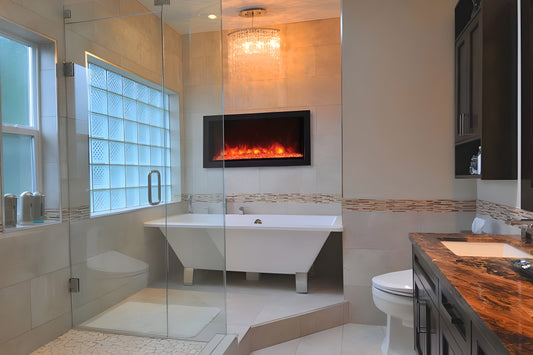 Remii 35" Extra Slim Built-In Indoor/Outdoor Linear Electric Fireplace - 102735-XS