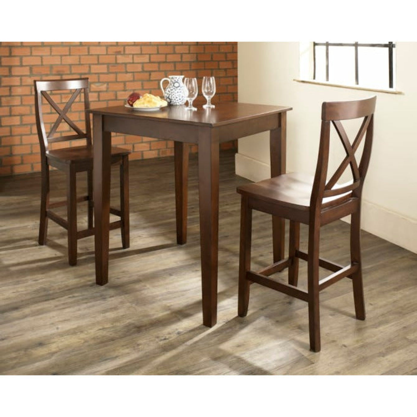 Crosley 3pc Pub Dining Set W/X-Back Stools - KD320005