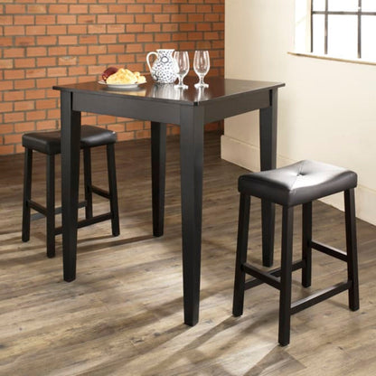 Crosley 3pc Pub Dining Set W/Upholstered Saddle Stools - KD320008