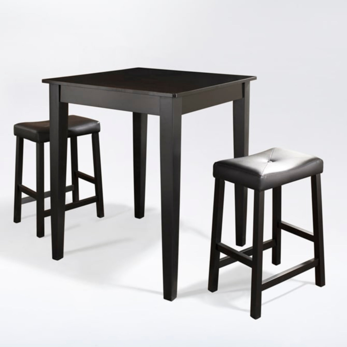 Crosley 3pc Pub Dining Set W/Upholstered Saddle Stools - KD320008