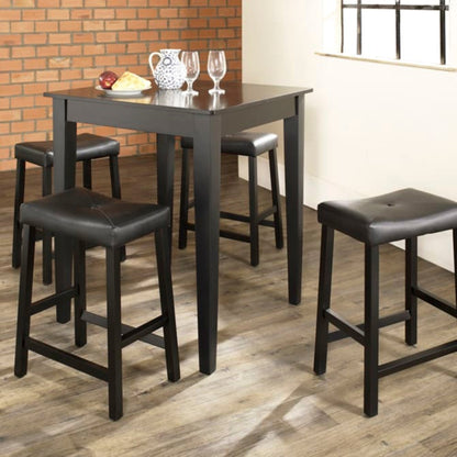 Crosley 5pc Pub Dining Set W/Upholstered Saddle Stools - KD520008