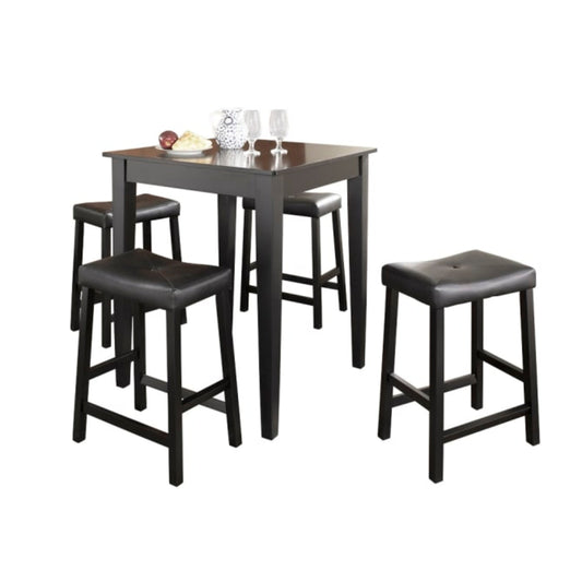 Crosley 5pc Pub Dining Set W/Upholstered Saddle Stools - KD520008