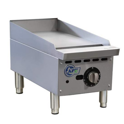 Chef AAA - KF-G12-T-P, Commercial 12" Countertop Griddle Thermostat Gas - KF-G12-T-P