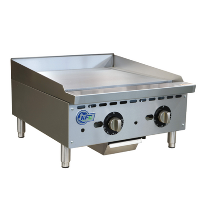 Chef AAA - KF-G24-T-P, Commercial 24" Thermostat Griddle Countertop Gas - KF-G24-T-P