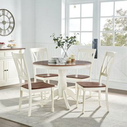 Crosley Shelby 5pc Round Dining Set Distressed-White - KF13039WH