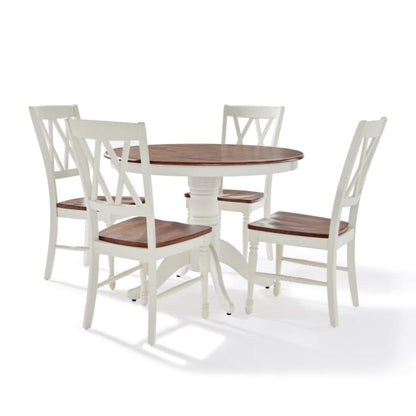 Crosley Shelby 5pc Round Dining Set Distressed-White - KF13039WH