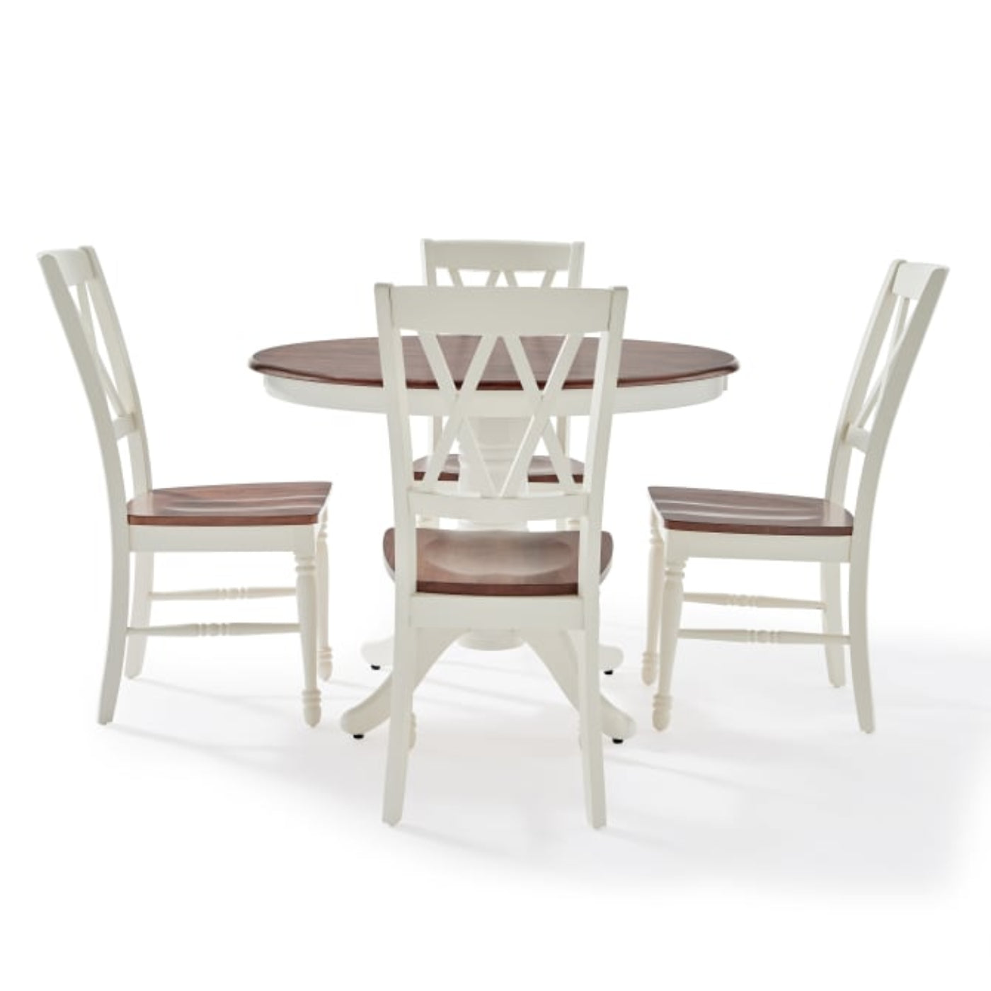 Crosley Shelby 5pc Round Dining Set Distressed-White - KF13039WH