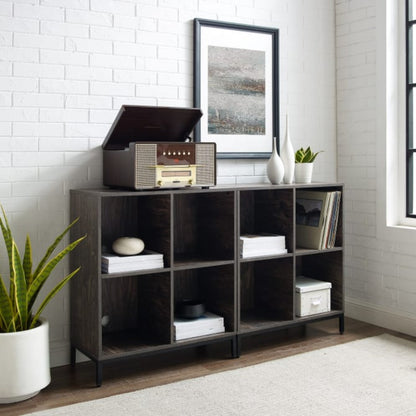 Crosley Jacobsen 57 Inch 2pc Record Storage Cube Bookcase Set - KF13059BR