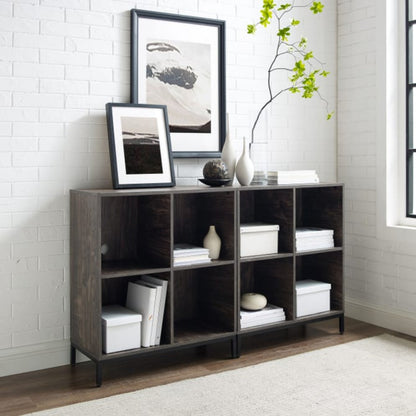 Crosley Jacobsen 57 Inch 2pc Record Storage Cube Bookcase Set - KF13059BR