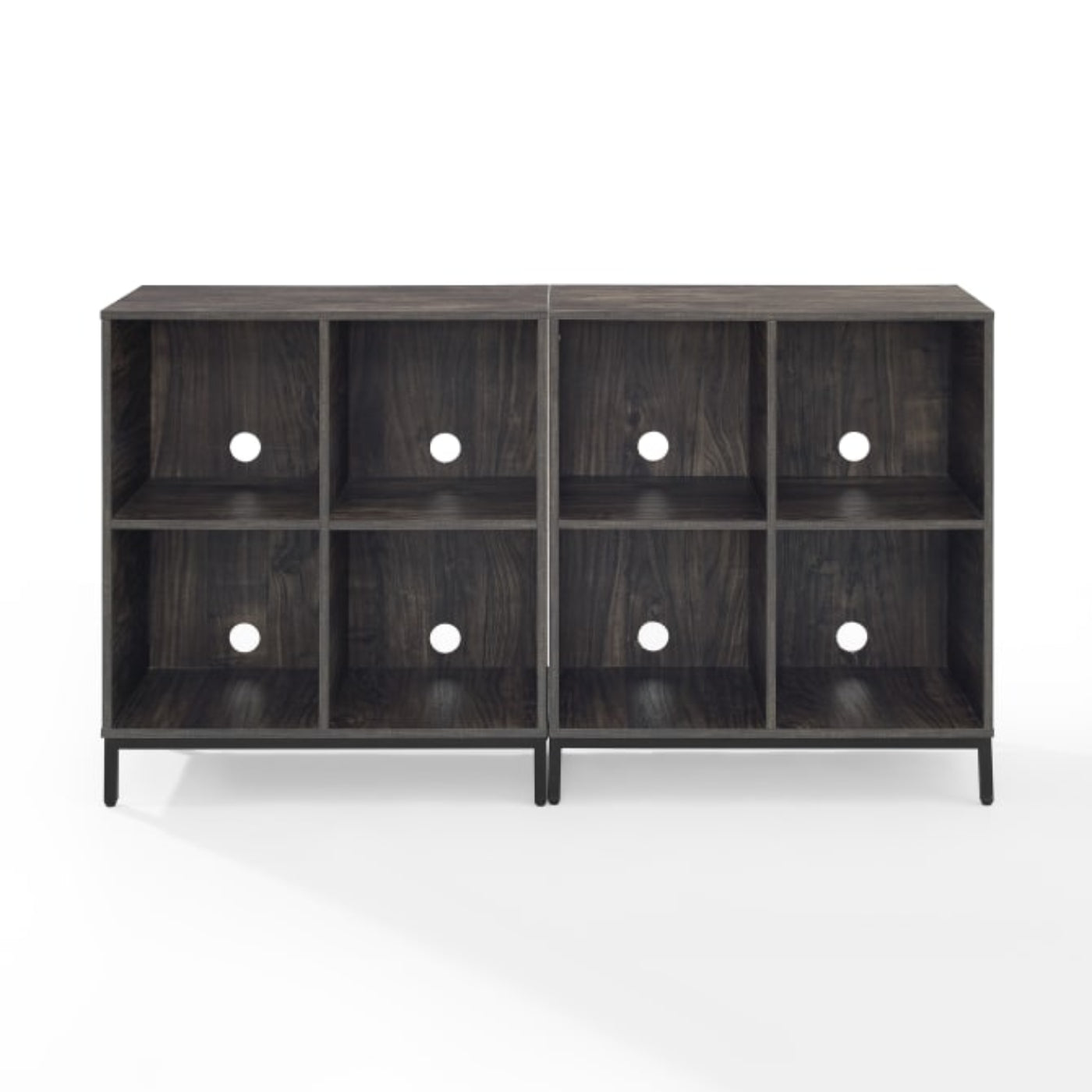 Crosley Jacobsen 57 Inch 2pc Record Storage Cube Bookcase Set - KF13059BR