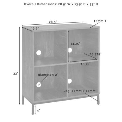 Crosley Jacobsen 57 Inch 2pc Record Storage Cube Bookcase Set - KF13059BR