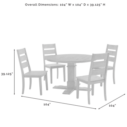Crosley Joanna 104 Inch 5pc Round Dining Set - KF13062RB-RB