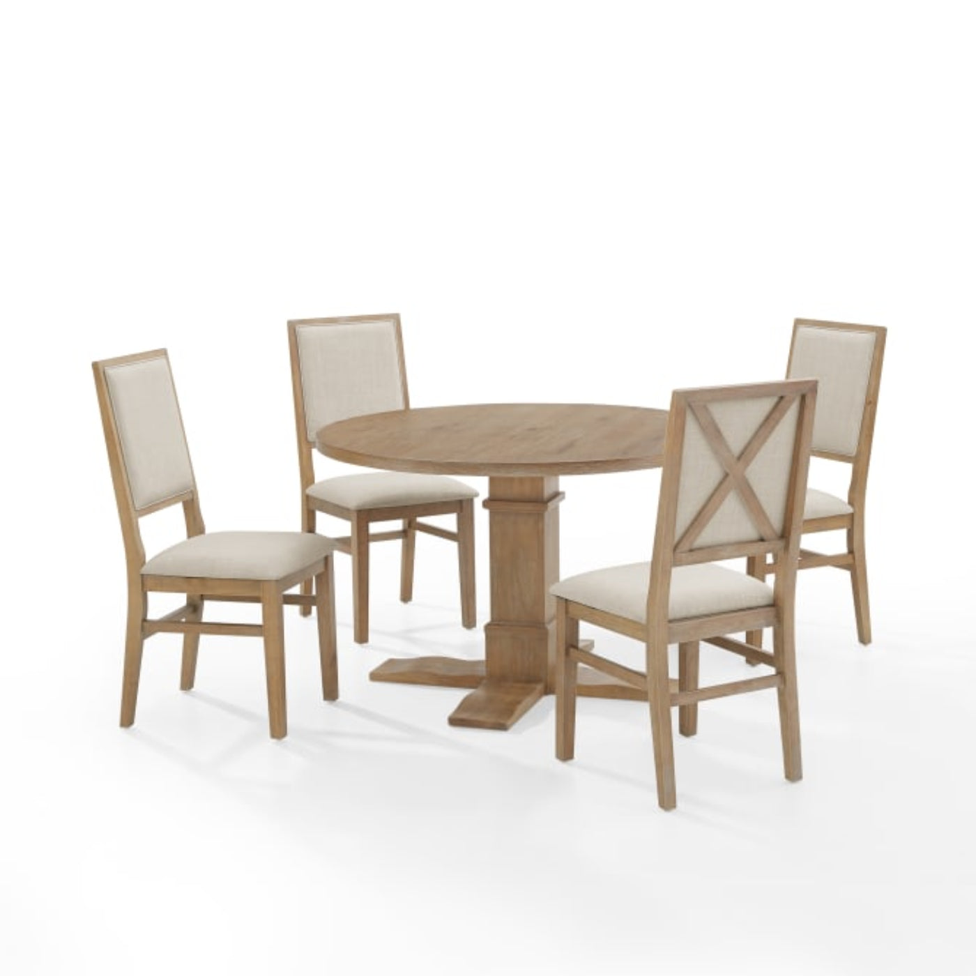 Crosley Joanna 102 Inch 5pc Round Dining Set Rustic-Brown - KF13063RB-RB