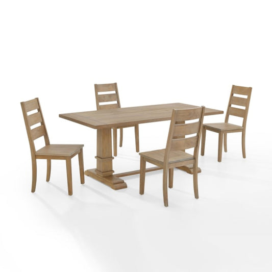 Crosley Joanna 128 Inch 5pc Dining Set Rustic-Brown - KF13064RB-RB
