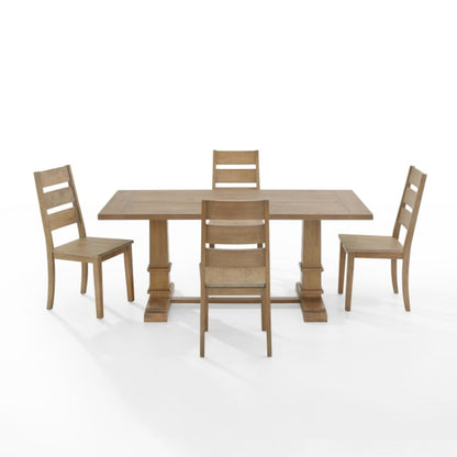 Crosley Joanna 128 Inch 5pc Dining Set Rustic-Brown - KF13064RB-RB