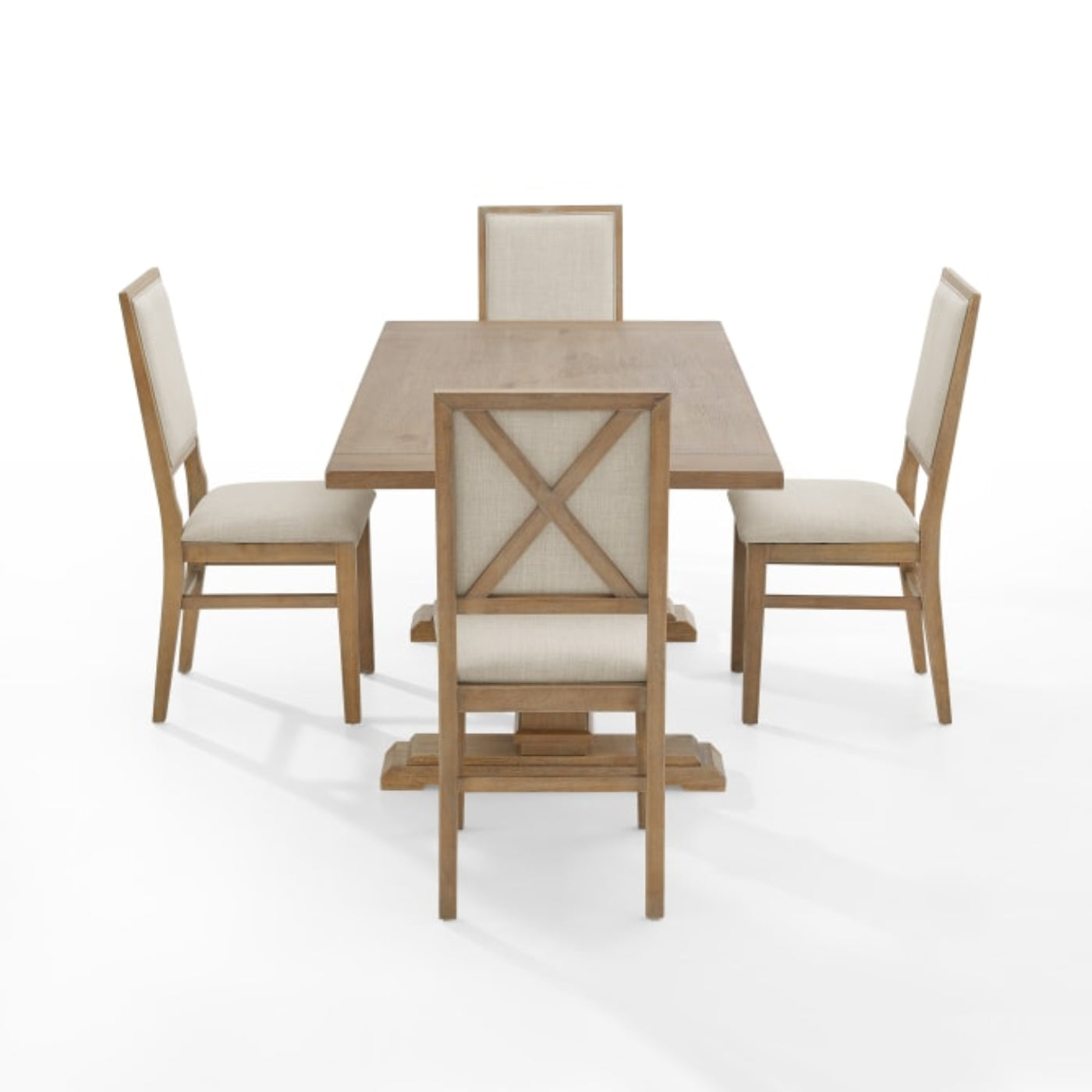 Crosley Joanna 126 Inch 5pc Dining Set Rustic-Brown -  KF13065RB-RB