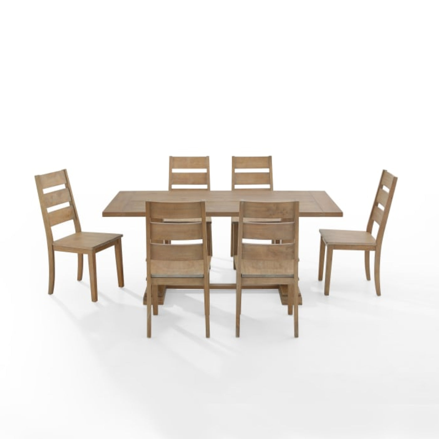 Crosley Joanna 128 Inch 7pc Dining Set Rustic-Brown -  KF13066RB-RB