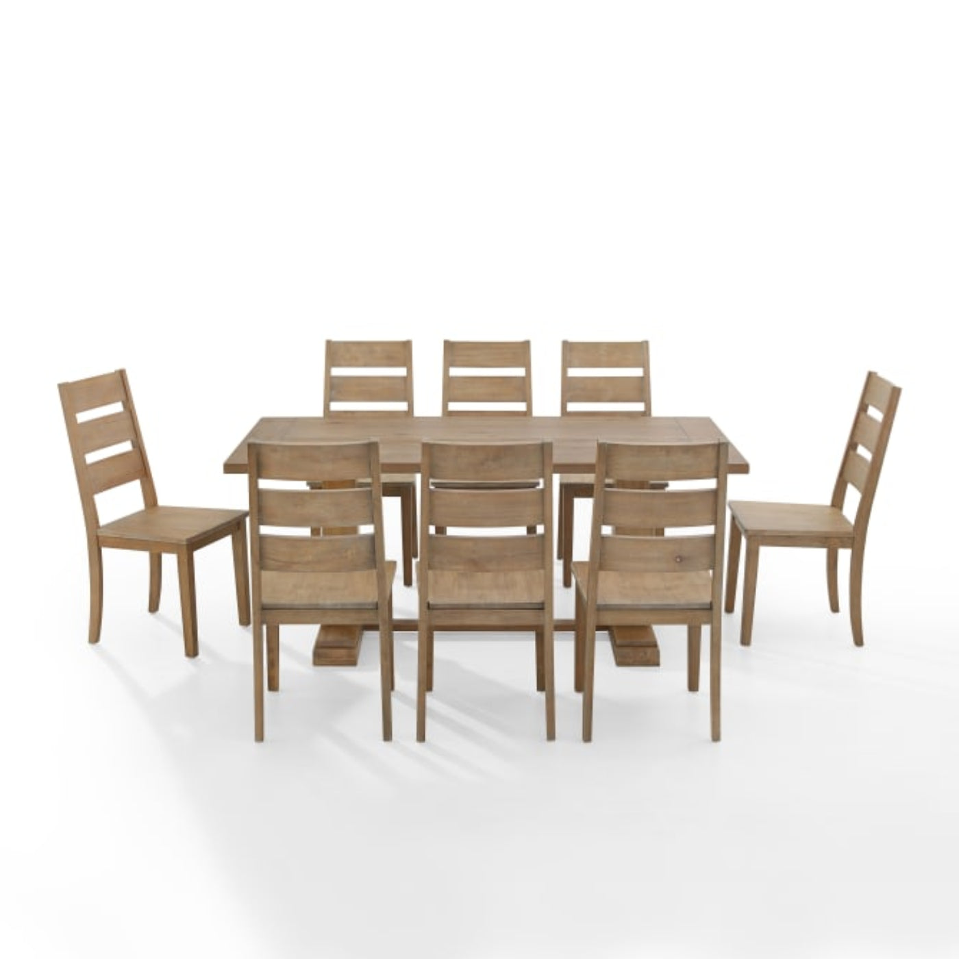 Crosley Joanna 128 Inch 9pc Dining Set Rustic-Brown -  KF13068RB-RB