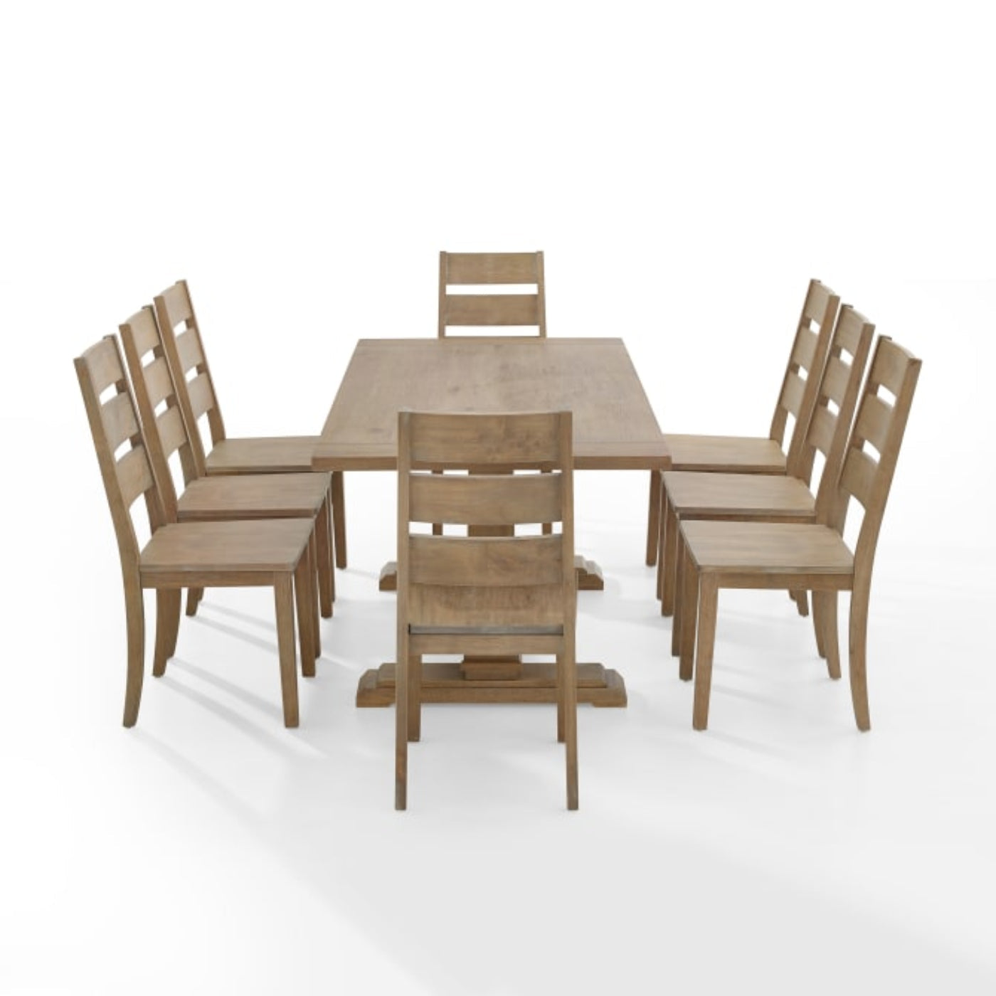 Crosley Joanna 128 Inch 9pc Dining Set Rustic-Brown -  KF13068RB-RB