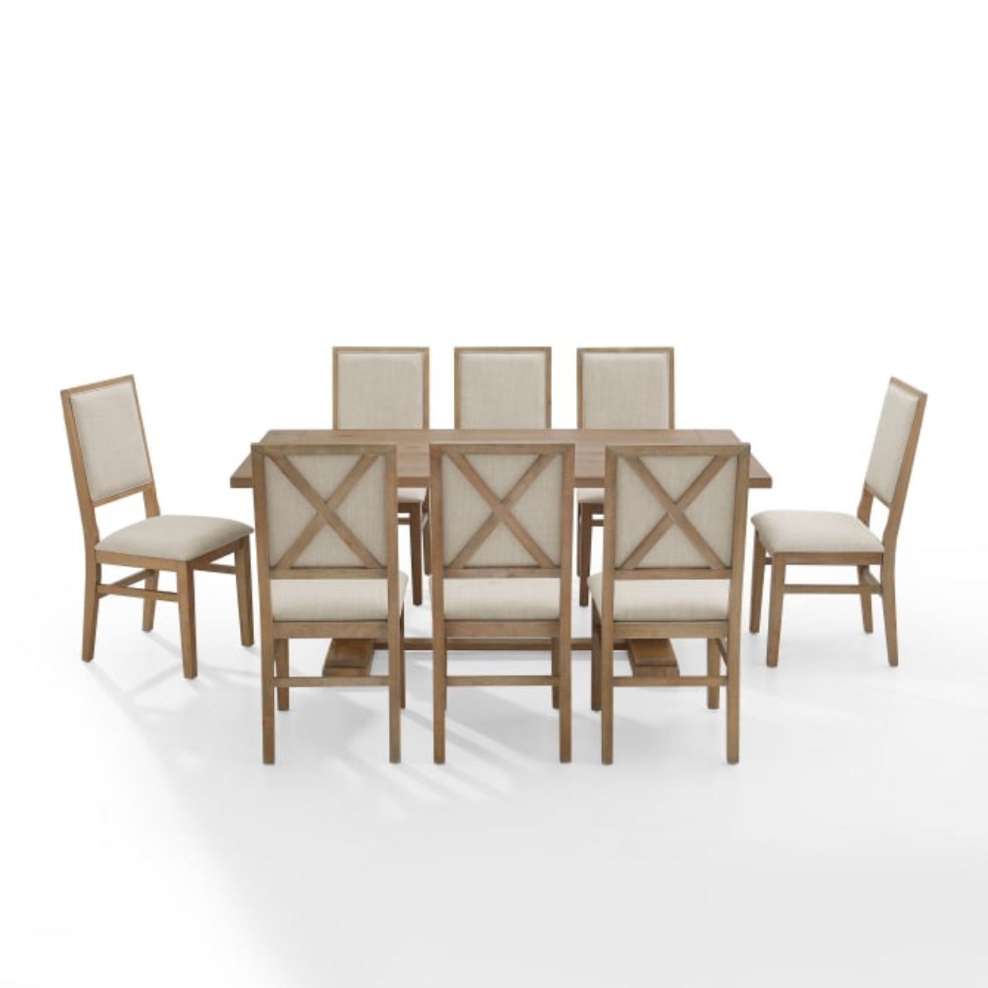 Crosley Joanna 126 Inch 9pc Dining Set Rustic-Brown -  KF13069RB-RB