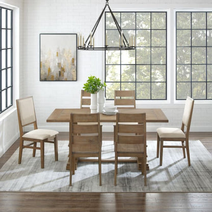 Crosley Joanna 126 Inch 7pc Dining Set Rustic-Brown -   KF13070RB-RB
