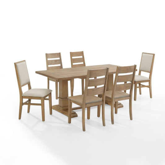 Crosley Joanna 126 Inch 7pc Dining Set Rustic-Brown -   KF13070RB-RB