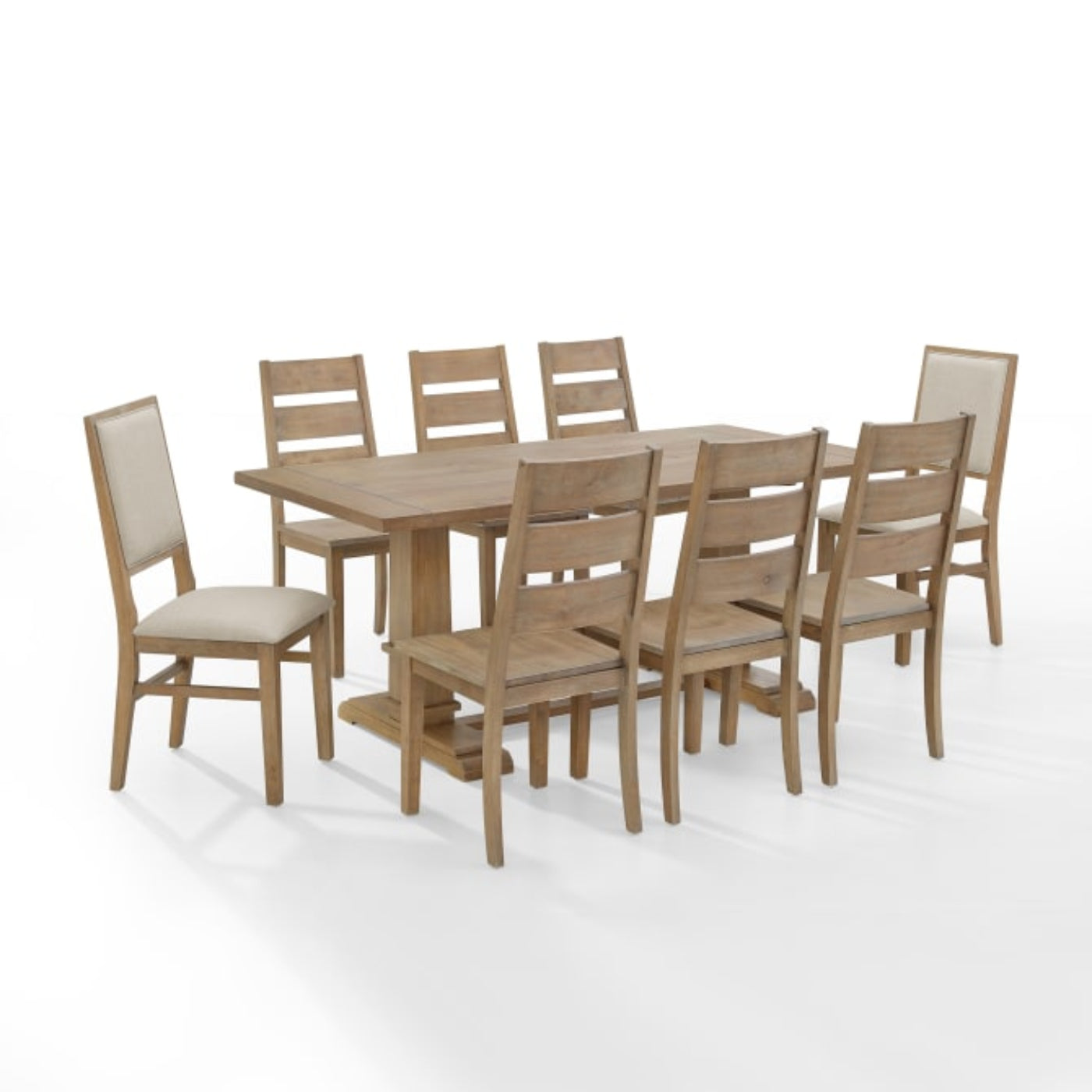 Crosley Joanna 126 Inch 9pc Dining Set Rustic-Brown - KF13071RB-RB