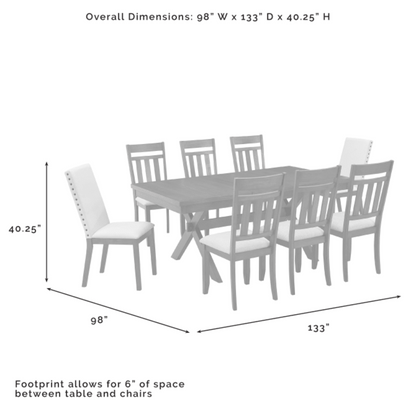 Crosley Hayden 98 Inch 9pc Dining Set Slate - KF13072SL