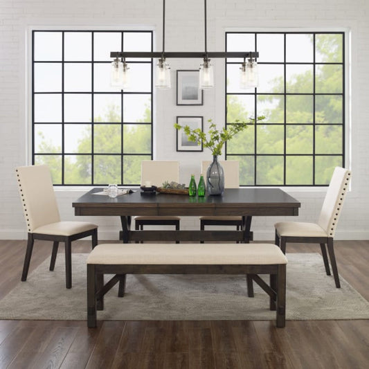 Crosley Hayden 90 Inch 6pc Dining Set Slate - KF13075SL