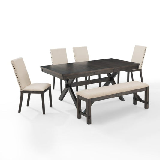 Crosley Hayden 90 Inch 6pc Dining Set Slate - KF13075SL