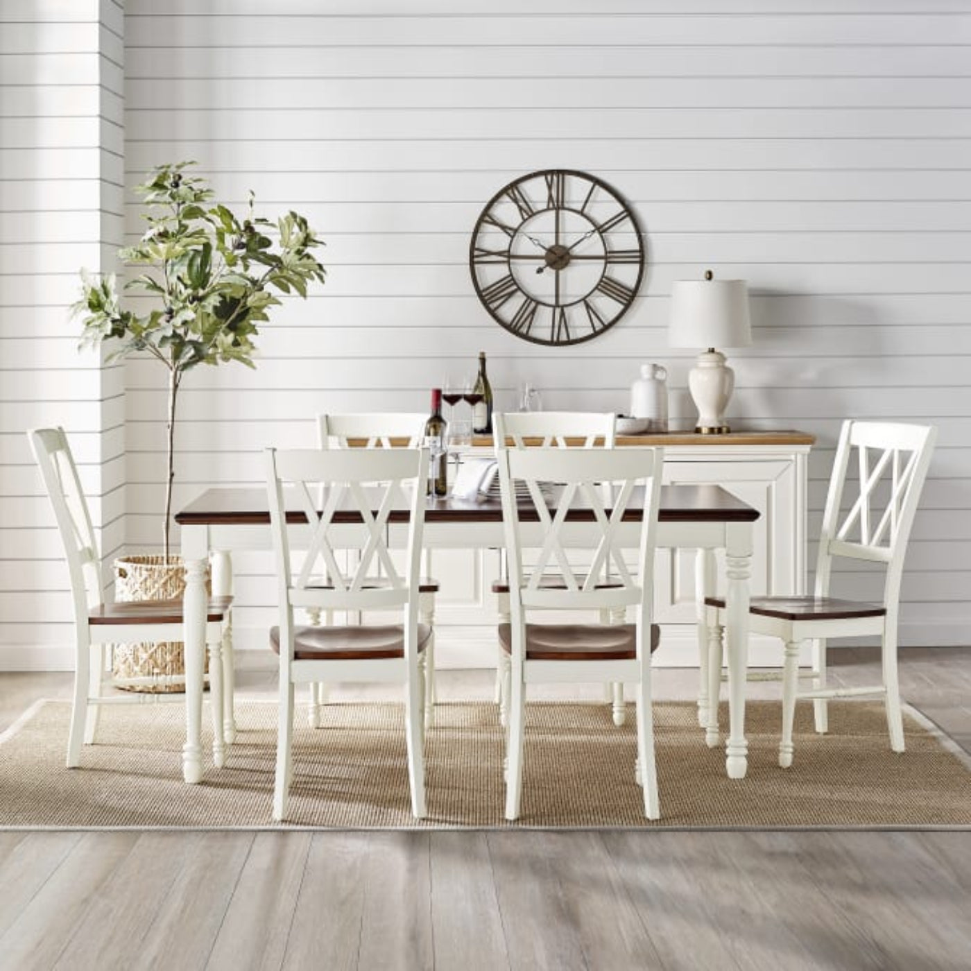 Crosley Shelby 7pc Dining Set Distressed-White  - KF20001-WH