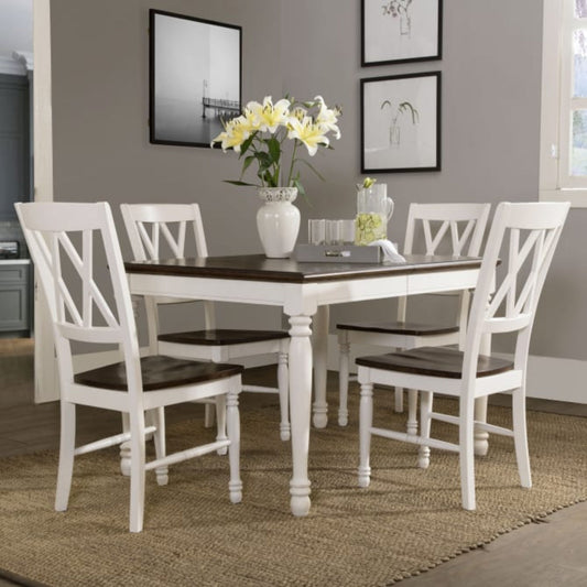 Crosley Shelby 5pc Dining Set Distressed-White - KF20003-WH