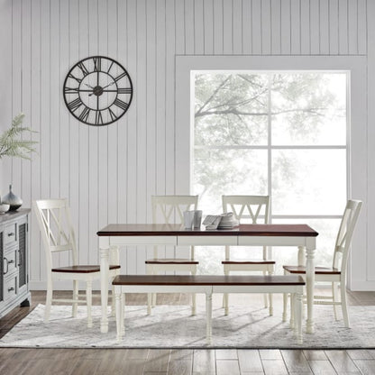 Crosley Shelby 6 Piece Dining Set Distressed-White - KF20004-WH