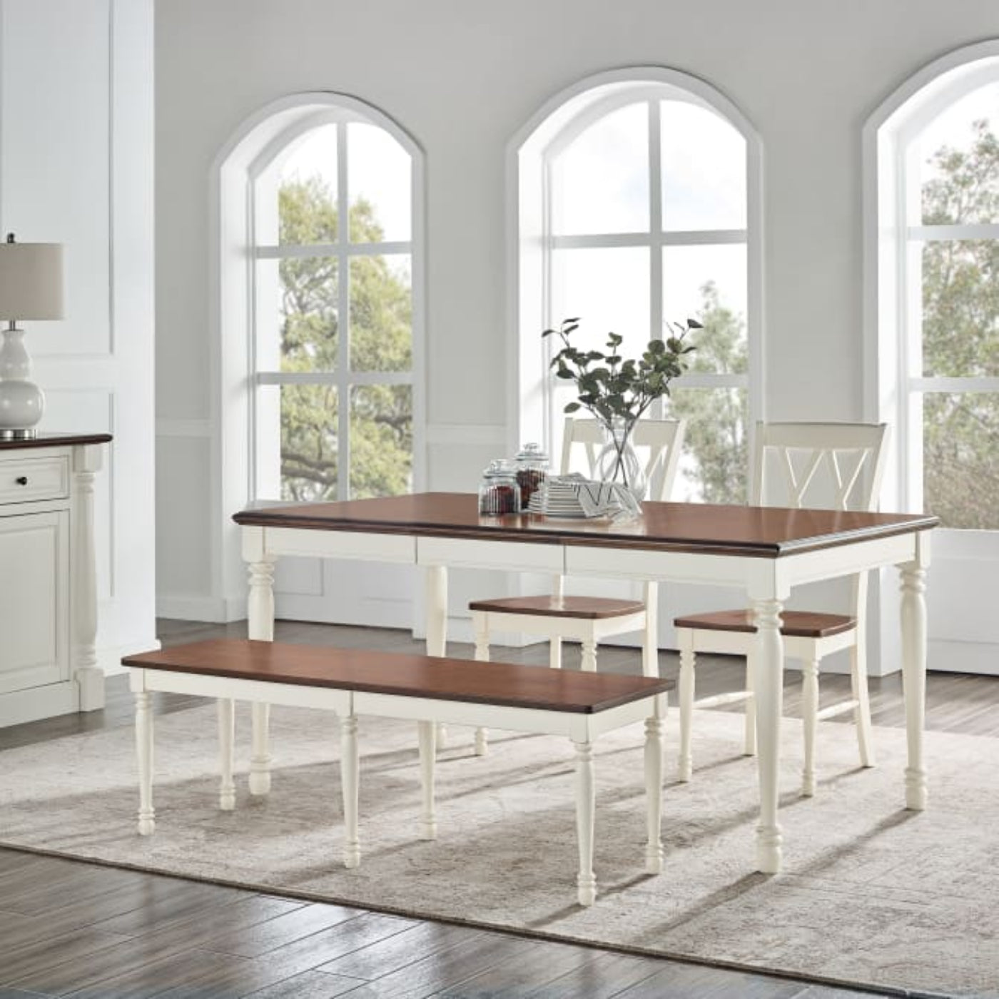 Crosley Shelby 4 Piece Dining Set Distressed-White - KF20005-WH