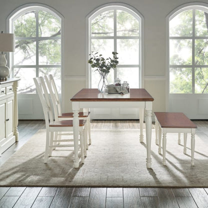 Crosley Shelby 4 Piece Dining Set Distressed-White - KF20005-WH
