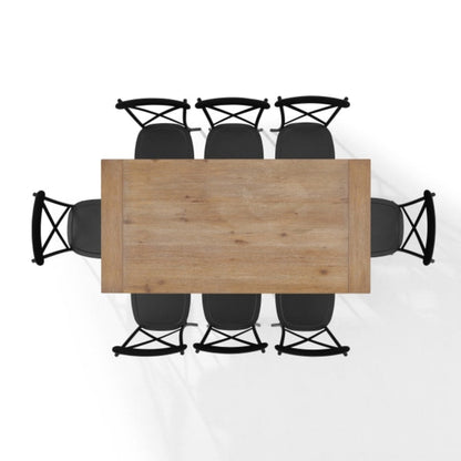 Crosley Joanna 123 Inch 9pc Dining Set W/Camille Chairs Matte-Black -  KF20009RB-MB