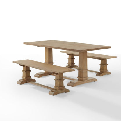 Crosley Joanna 72 Inch 3pc Dining Set Rustic-Brown - KF20019RB