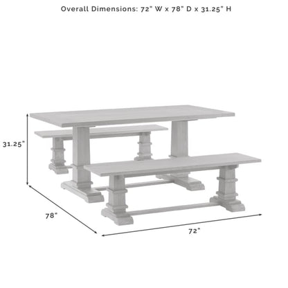 Crosley Joanna 72 Inch 3pc Dining Set Rustic-Brown - KF20019RB