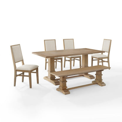 Crosley Joanna 126 Inch 6pc Dining Set Rustic-Brown - KF20021RB