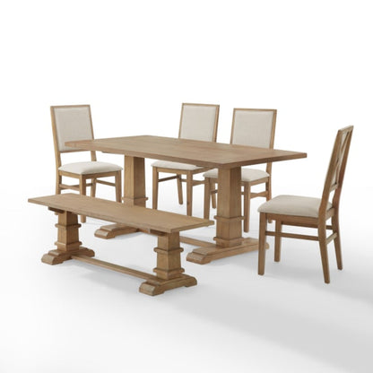 Crosley Joanna 126 Inch 6pc Dining Set Rustic-Brown - KF20021RB
