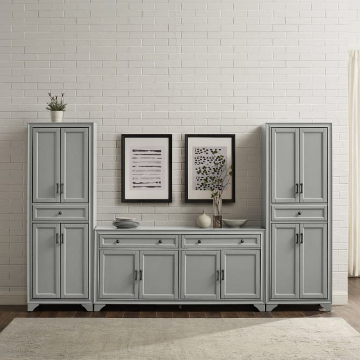 Crosley Tara 3pc Sideboard And Pantry Set - KF33012