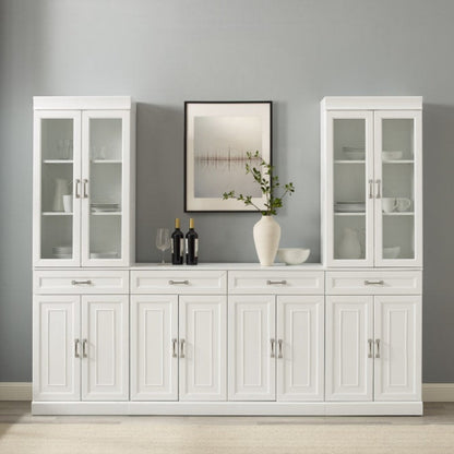 Crosley Stanton 3pc Sideboard And Glass Door Pantry Set White - KF33036WH