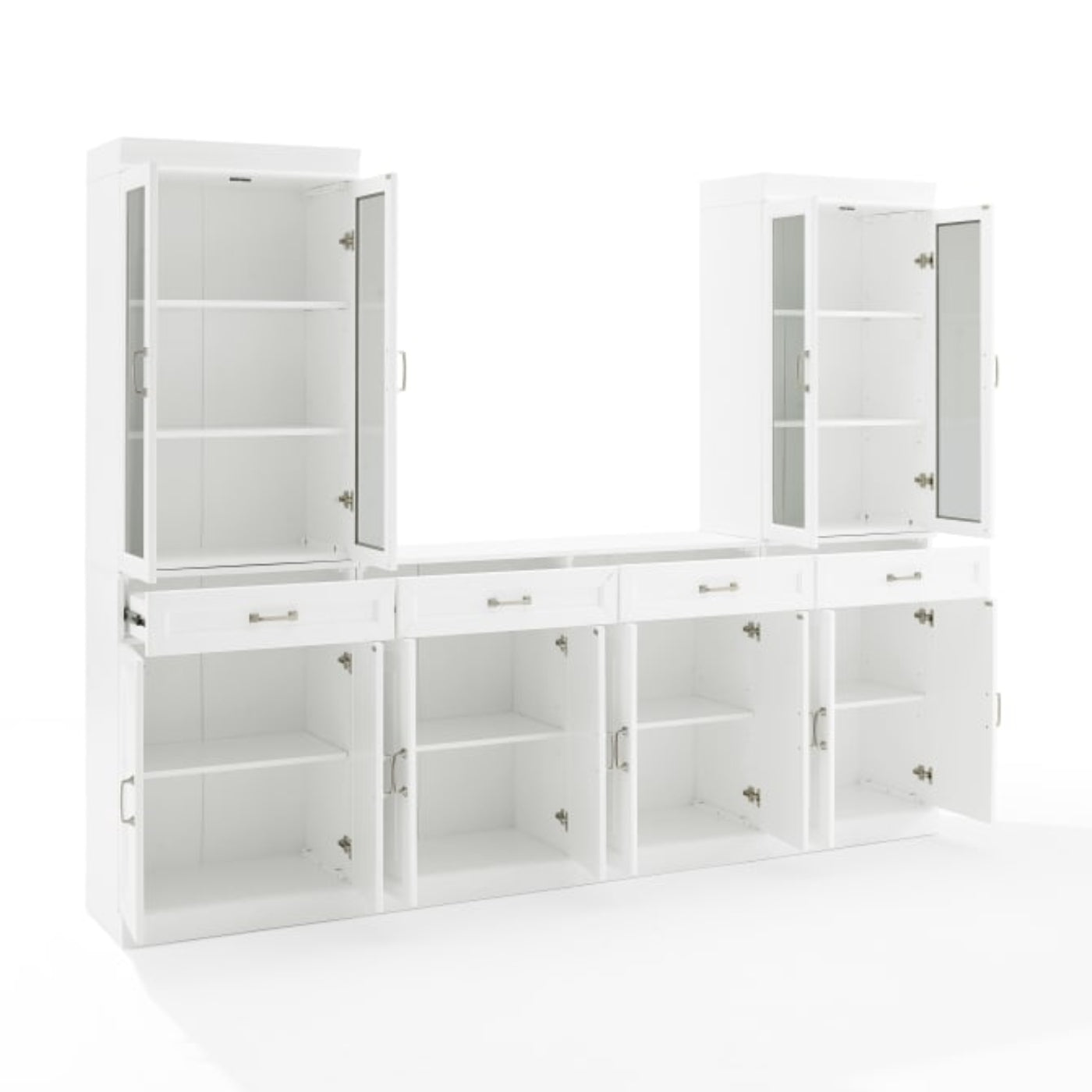 Crosley Stanton 3pc Sideboard And Glass Door Pantry Set White - KF33036WH