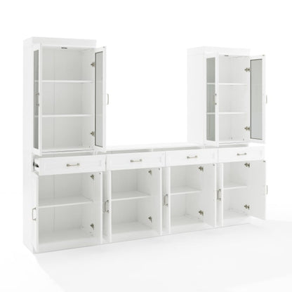 Crosley Stanton 3pc Sideboard And Glass Door Pantry Set White - KF33036WH
