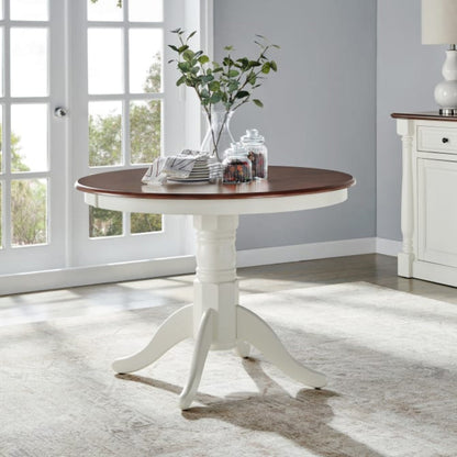 Crosley Shelby 42 Inch Round Dining Table Distressed-White - KF33100WH