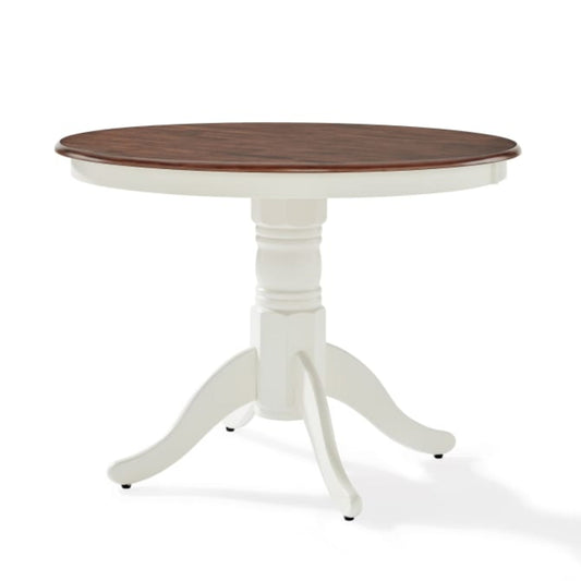Crosley Shelby 42 Inch Round Dining Table Distressed-White - KF33100WH