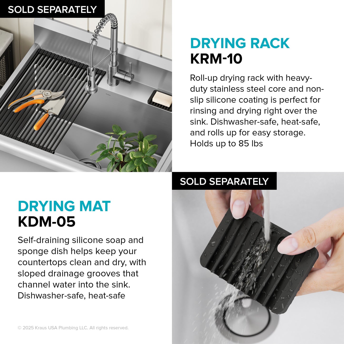 KRAUS Standart Pro 32” 18-Gauge Stainless Steel Single Bowl Commercial Style Laundry Utility Sink - KHS230-32